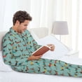 thumbnail image 6 of Lsque Dachshund Dog Puppy Pattern Long Sleeve Pajama Set for Men - Soft 2-Piece Sleepwear and Loungewear Set with Pockets, Comfy Nightwear-Small, 6 of 7