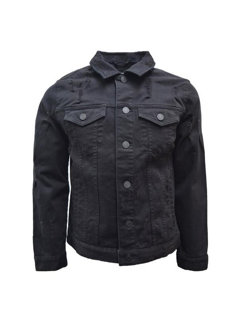 X RAY Men's Denim Jacket, Washed Ripped Distressed Flex