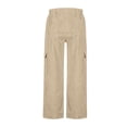 thumbnail image 5 of Gytharion Women's Cargo Pants Corduroy Button Front Utility Trousers Wide Leg Elastic Waist Work Pants with Pockets for Fall Winter, 5 of 7