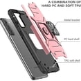 thumbnail image 6 of Armor Case for Samsung Galaxy S22 6.1 inch, [12ft Drop Protection] Shockproof Phone Case Cover with Metal Finger Ring Stand Kickstand [Support Magnetic Car Mount] for S22 5G, Rose Gold, 6 of 7