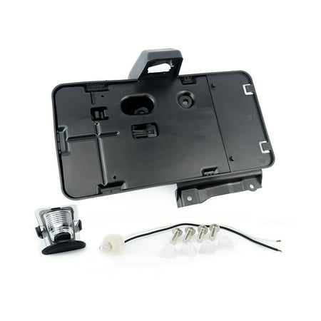 License Plate Tag Bracket With Light - Replaces# 68064720AA - For Jeep Wrangler Including Years 2009, 2010, 2011, 2012, 2013, 2014 - Rear Plate Holder Frame