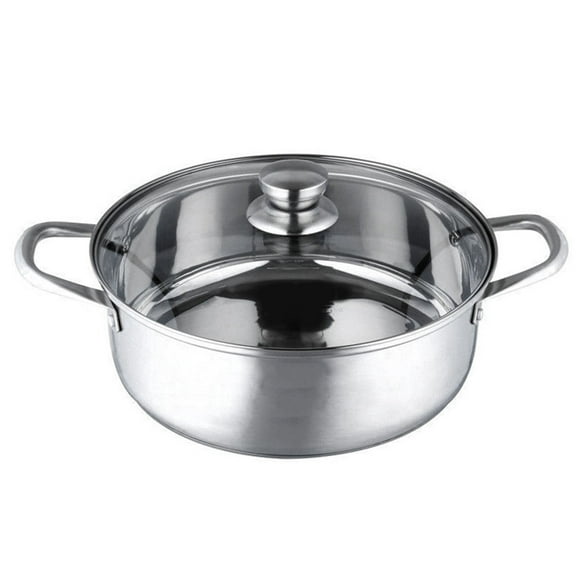 Thickened Double Bottom Stainless Steel Hot Pot, Even Heating Thermal Pot with Lid, Suitable for Home and Commercial Use, Compatible with Induction Cooktops, for Efficient