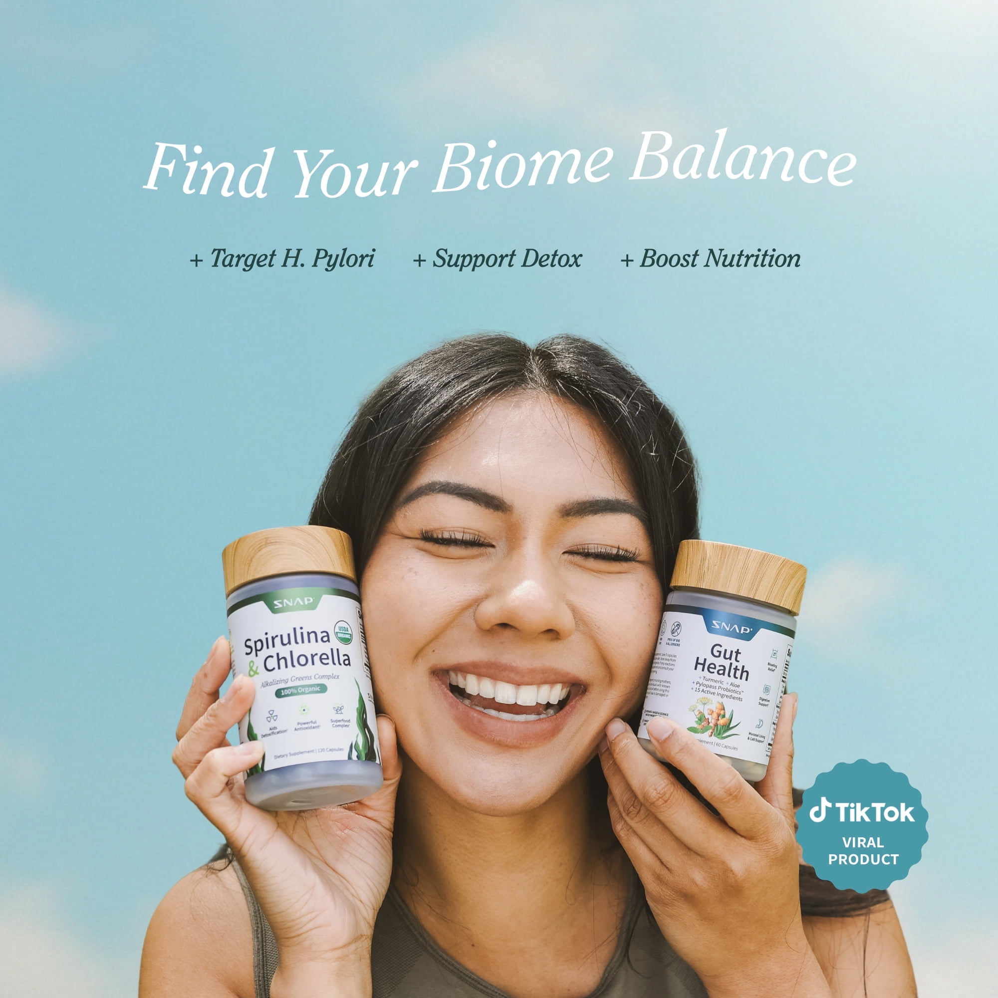 Snap Supplements Organic Spirulina and Gut Health Bundle - Superfood, Phytonutrients, Trace Minerals + Probiotic for Digestive and Gut Health - 3 Pack