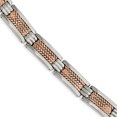 thumbnail image 1 of Bracelet en Acier Inoxydable Poli Rose Plaqué IP 8.5 Po, 1 of 2