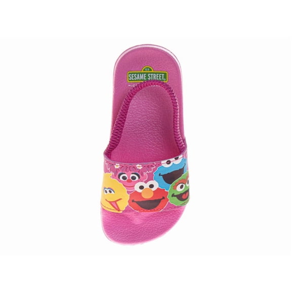 Sesame Street Sandals for Girls, Casual Comfortable Summer Adjustable (Toddler Little Kid), Pink, Size: 11-12