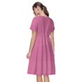 thumbnail image 2 of Bixox Robe d'Été à Manches Courtes pour Femmes Robe Ample Longueur Genou avec Poches-Gingham, 2 of 7