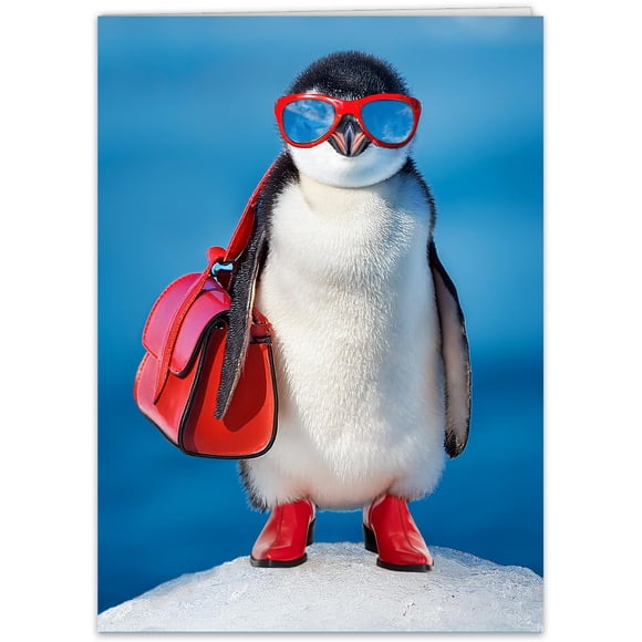 Tarjeta de felicitación Fool Funny Penguin Birthday para mujer