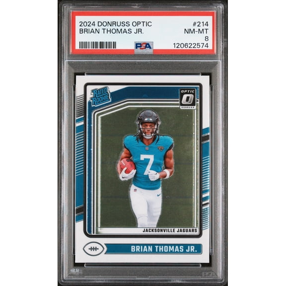 Graded 2024 Panini Donruss Optic Brian Thomas Jr. #214 Rookie RC Football Card PSA 8 Near Mint