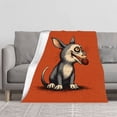 thumbnail image 2 of Cozy Flannel Blanket - Soft Warm Durable Perfect for Sofa Travel & Bed - Adorable Cartoon Dog Design with Playful Expression, 2 of 7