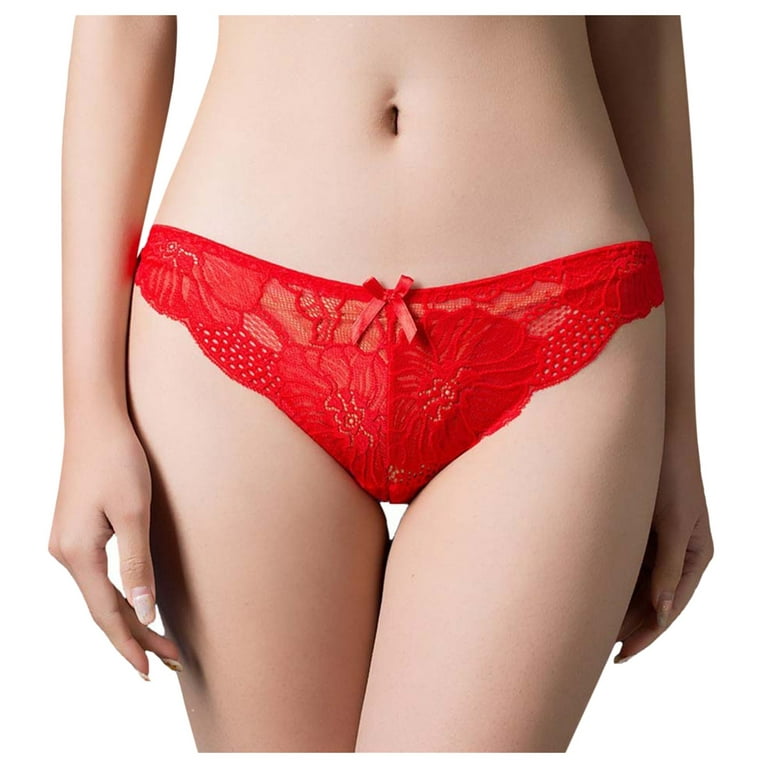 Rovga Women'S Lingerie Female Lace Panty Red Comfortable Briefs 1 Pcs