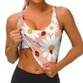 thumbnail image 3 of Balery Daisy and Ladybug Sujetadores deportivos con espalda cruzada para mujer, acolchados, sin costuras, de alto impacto, ideales para yoga, gimnasio, entrenamiento y fitness.-Small, 3 of 8