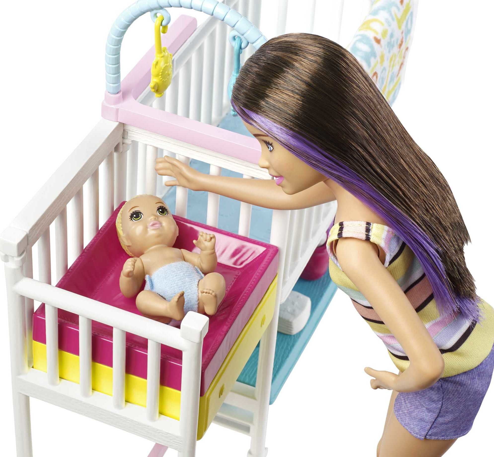 Snel gewelddadig schelp Barbie Skipper Babysitters Inc Nap n Nurture Nursery Playset with Brunette  Doll, Baby & Accessories - Walmart.com