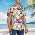 thumbnail image 4 of Easygdp Colorful Easter Eggs Men's Hawaiian Shirts Print Lapel Short Sleeve for Beach, vacation, party, casual occasions - Medium, 4 of 8