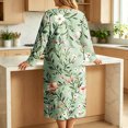 thumbnail image 6 of ZHYou Womens Plus Size Midi Dresses Floral Printed Long Sleeve Round Neck Loose Casual Nightgown Loungewear Sleep Dresses,Multicolor,Size XL, 6 of 7