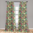 thumbnail image 5 of Ambesonne Floral Curtains, Blooms Beauty, Pair of 28"x84", Multicolor, 5 of 5