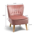 thumbnail image 4 of Giantex Set of 2 Armless Accent Chair, Wingback Velvet Sofa Chair w/Wood Legs & Thick Padded Seat, Upholstered Leisure Club Chair, Pink, 4 of 8