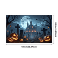 thumbnail image 6 of Gothic Design Halloween Banner Spooky Castle Jack O Lantern Decorative Spooky Scene Pumpkin for Halloween Party Yard Decor, 6 of 9