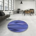 thumbnail image 4 of Ahgly Company Machine Washable Indoor Square Transitional Light Slate Blue Area Rugs, 5' Square, 4 of 7