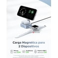 thumbnail image 3 of MagFlow 25W Qi2.2 Cargador Inalámbrico Plegable Magnética, 2 en 1 Cargador Magsafe, Soporte de Carga Inalámbrico Compatible con iPhone 17 Pro MAX 16 15 14 13 12, AirPods, Cable de 1M, 3 of 13