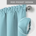 thumbnail image 3 of Pure Aqua Blue Kitchen Valances for Windows, Modern Solid Color Minimalist Art Bathroom Window Valances 42x18 Inch Rod Pocket Window Treatments Valance Curtains for Living Room Bedroom Decor, 3 of 9