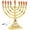 Gold, variant on Zion Judaica Blue LED Hanukkah Menorah Battery or USB Powered 4' Cable Included Flameless Chanukkah Candles Holder LED Electric Minorah Bulbs Chanukah Decorations Lights