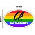 thumbnail image 3 of San Clemente CA California Orange County Rainbow Pride Flag 6 Stripes Pride Flag Euro Decal Bumper Sticker 3M Vinyl 3" x 5", 3 of 3