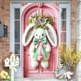 thumbnail image 2 of NSESSHome Happy Easter Door Cover Cute Easter Bunny Door Cover Happy Easter Party Supplies Easter Welcome Door Porch Sign Banner for Spring Easter Holiday Party Decorations (Door Cover), 2 of 6