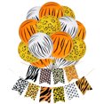 thumbnail image 2 of 12 globos redondos de papel de aluminio con diseño de tigre, leopardo, cebra, globo de helio, animales de la selva, suministros para fiestas infantiles, globos con estampado de vida silvestre para decoraciones de cumpleaños con temática de zoológico, telón de fondo, 12 pulgadas Sailing Electrónica, 2 of 4