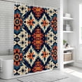 thumbnail image 6 of Orange Blue Boho Bathroom Shower Curtains with 12 Hooks Polyester Waterproof Shower Curtain for Stalls and Bathtubs Colorful Abstract Ethnic Aesthetic Decorative Bathroom Privacy Curtain 72x72 Inches, 6 of 9