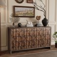 thumbnail image 3 of Accent Cabinet Farmhouse Style 4 Door Wooden Cabinet Sideboard Buffet Server Cabinet Storage Cabinet, for Living Room, Entryway, Kitchen and Dining Room, Antique Natural Wood, 3 of 7