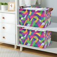 thumbnail image 2 of Yayeee Foldable Storage Basket for Shelves with Handles Set of 2 Waterproof Cloth Bins, Colorful Plaid, 2 of 7