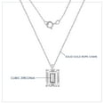 thumbnail image 4 of DIAMONBLISS 14K Real Solid Gold Solitaire Necklace for Women | 14K White Gold Emerald Cut Pendant Necklace | 3 Carat Cubic Zirconia CZ Diamond Simulant, 4 of 5