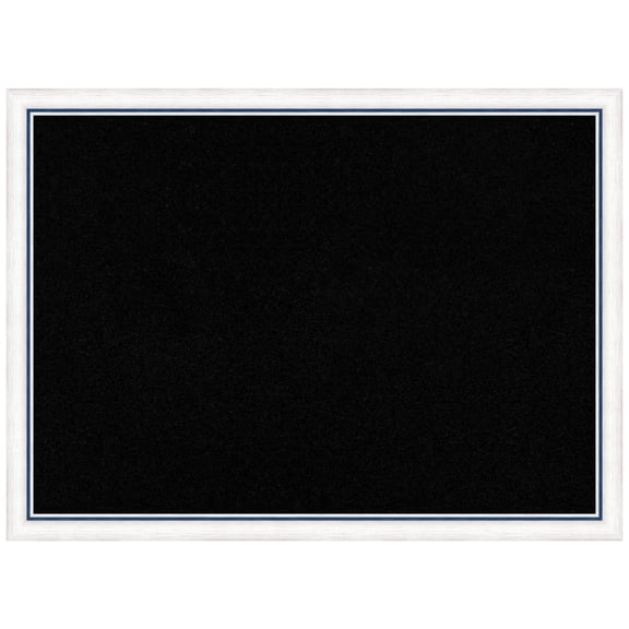 Amanti Art Black Cork Board Wood Framed Morgan White Blue Bulletin Board 30 in. x 22 in.