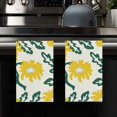 thumbnail image 2 of Eveokoki African Daisy Flower Kitchen Dish Towel Set of 2, Floral Ultra Absorbent Hand Drying Baking Cooking Cloth, Spring Seasonal Decor Home Decorations 16 x 24 Inch, 2 of 5