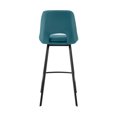 thumbnail image 4 of Carise Blue Faux Leather and Black Metal Swivel 30" Bar Stool, 4 of 10