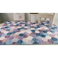 thumbnail image 6 of Rug Branch Modern Checkered Geometric Purple Cream Indoor Soft Area Rug - 6x9, 6 of 8