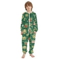 thumbnail image 2 of Vivid Christmas Green Gifts One Piece Pajamas Soft Jumpsuit Cozy Sleep and Play Romper Zipper and Pockets 5-6T, 2 of 8