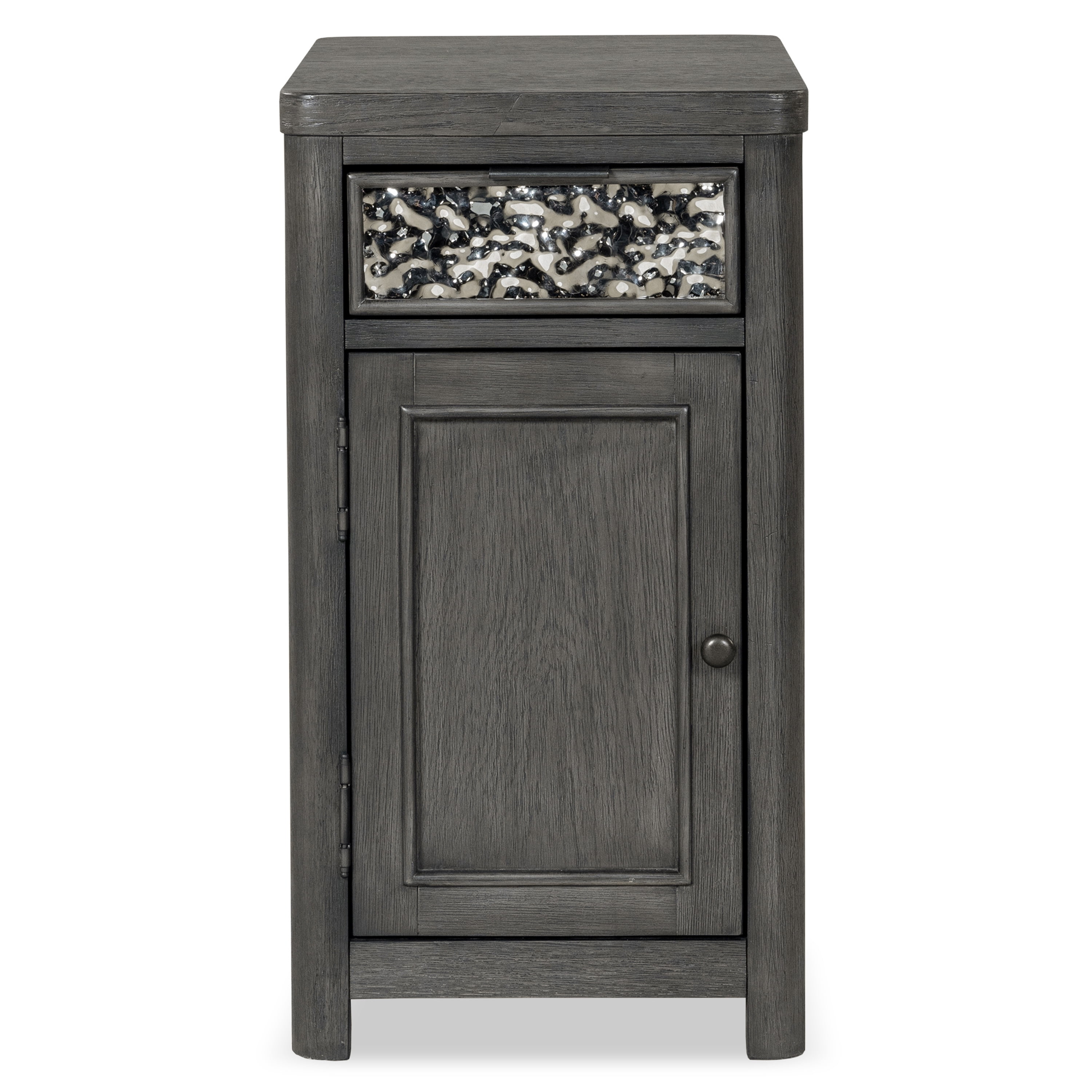 Furniture of America Cheri Modern 1-Drawer and USB Port Solid Wood Indoor End Table with USB Port, Ash Gray