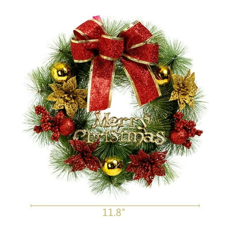 christmas wreath poinsettia pine needles bowknot artificial christmas garland door wreath wall garland christmas decorations for - Walmart Christmas Decorations Indoor christmas wreath poinsettia pine needles bowknot artificial christmas garland door wreath wall garland christmas decorations for - Walmart Christmas Decorations Indoor