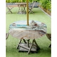 thumbnail image 4 of Fsddascl Coastal Christmas Tree Outdoor Tablecloth - 60 Inch Round Dining Table Cover, Modern Oil Painting Beach Xmas Tree Waterproof Outdoor Table Cloth with Umbrella Hole & Zipper for Picnic/Patio, 4 of 7