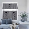 thumbnail image 6 of Kitchen Window Curtains Valance and Tier Set, Sports Hockey Black Art Rod Pocket Tier Curtain Valance Set, Retro Gray Texture Light Filtering Cafe Curtains for Bedroom Living Room, 6 of 9