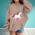 thumbnail image 2 of shoper Girls Hoodies Winter Warm Cartoon White Horse Print Pullover Long Sleeve Ranch Style Sweatshirt for Toddler Kids Comfortable Soft Fabric, 2 of 4