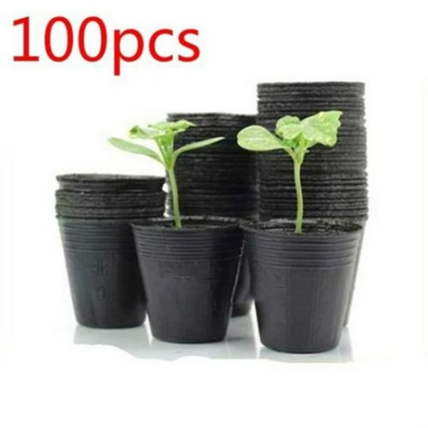 Autmor 100 Pcs Plastic Nursery Pot/Pots, Plant Pots, Flower Plant