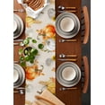 thumbnail image 3 of Table Runner 70 Inches Long for Kitchen Dining, Orange White Pumpkin Fall Dresser Scarf Farmhouse, Dining Table Decorations for Wedding/Parties, Thanksgiving Floral Leaves Rustic 13 x 70 In, 3 of 9
