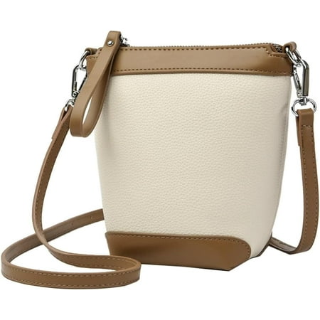 GZhLonKiMa Fashion PU Leather Shoulder Tote Bag for Women Small Bucket Purse Handbags Casual Top Handle Satchel