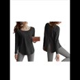 thumbnail image 2 of Camisetas Deportivas de Larga para Mujer, con Protección Solar UPF 50+, para Correr, Gimnasio, Secado Rápido Negro L, 2 of 7