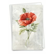 NobleWorks Thank You Greeting Card with 5 x 7 Inch Envelope (1 Card) Multicolored Botanicals C8853FTYG