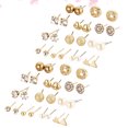 thumbnail image 3 of GOOHOCHY 24 pares de elegantes pendientes de perlas Pendientes de perlas Pendientes de moda Juego de pendientes de aleación creativos (dorado), 3 of 7