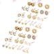 thumbnail image 3 of GOOHOCHY 24 pares de elegantes pendientes de perlas Pendientes de perlas Pendientes de moda Juego de pendientes de aleación creativos (dorado), 3 of 7