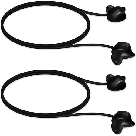 Straps Compatible with Samsung Galaxy Buds/Buds Plus - 2X Silicone Holder for Wireless Earphones - Black